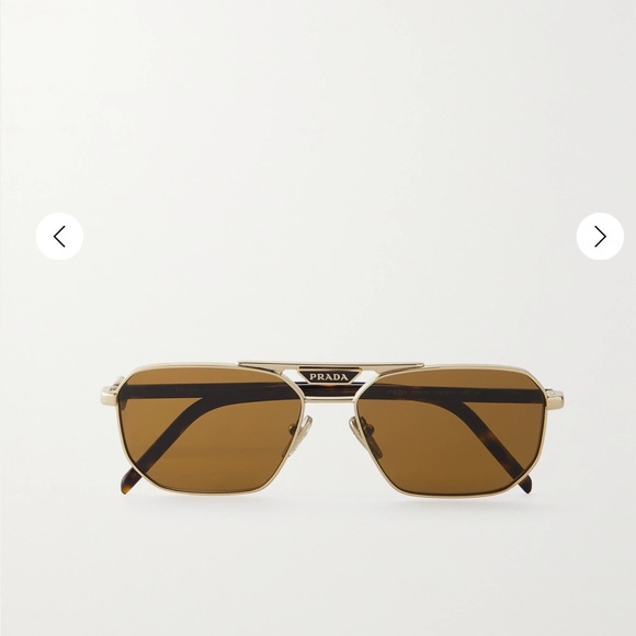 PRADA  Authentic D-frame Gold/tone and tortoiseshell sunglasses. NWT. Tried on. - Picture 6 of 8